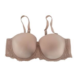 Torrid Curve Womens Push Up Padded Bra Size 42DD Nude Beige Lace Underwire